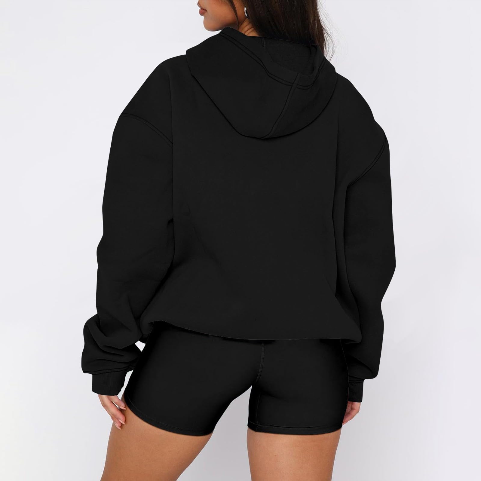 Oversized Pullover Hoodie, Cozy Fleece Sweatshirt with Pockets for Fall Winter