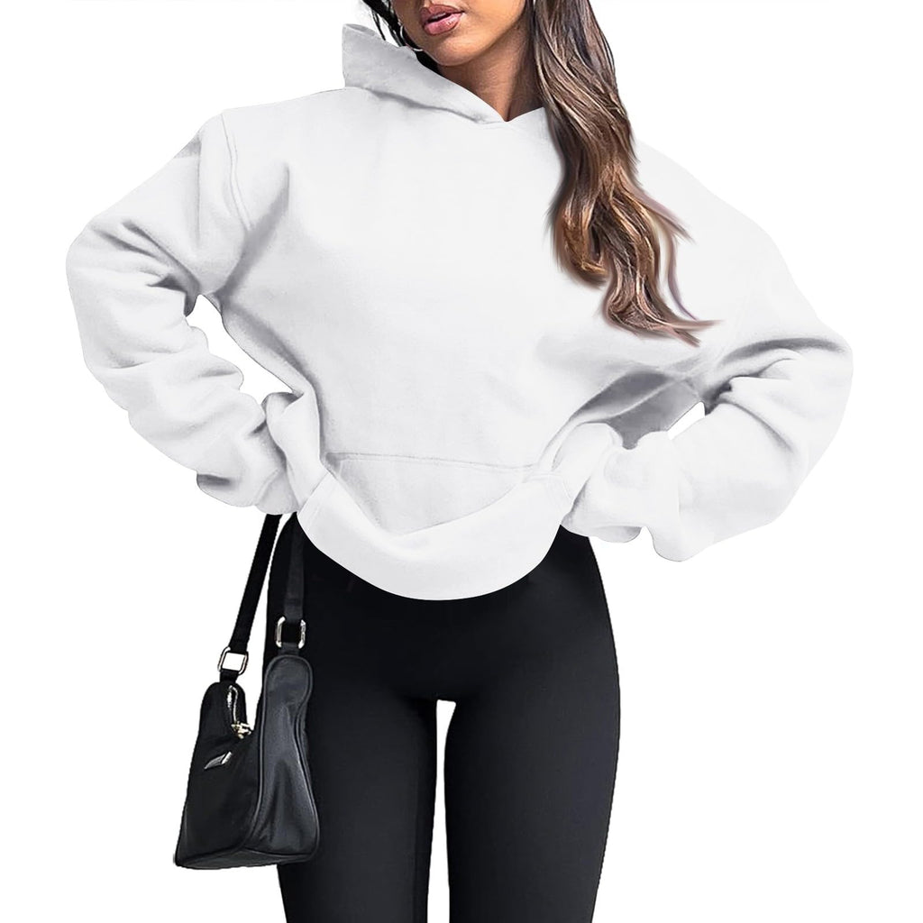 Oversized Pullover Hoodie, Cozy Fleece Sweatshirt with Pockets for Fall Winter
