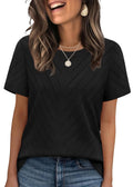 Short Sleeve Crew Neck Sweater, Lightweight Viscose Knit for Business Casual Summer
