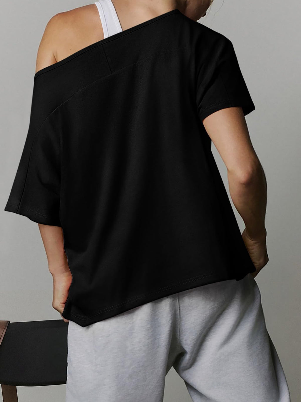 Off-Shoulder Oversized Tee – Breezy Summer Basic, Relaxed Silhouette