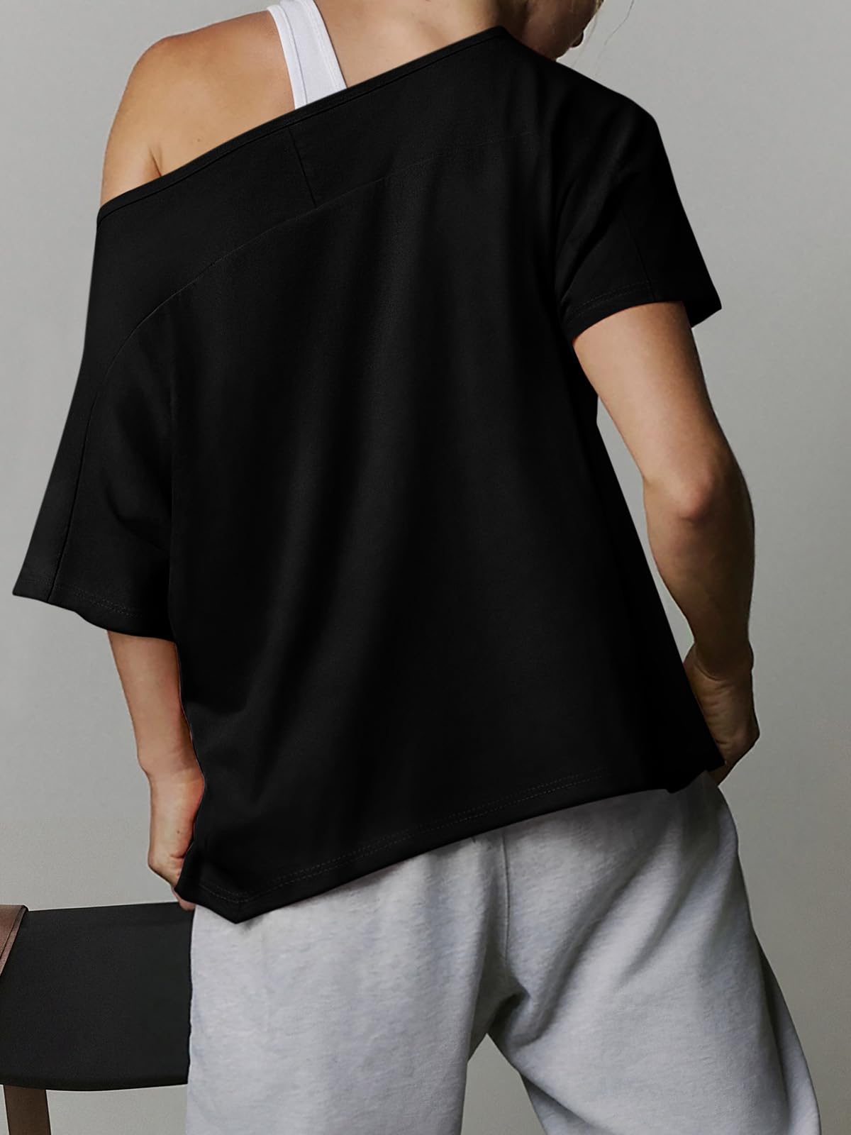 Off-Shoulder Oversized Tee – Breezy Summer Basic, Relaxed Silhouette