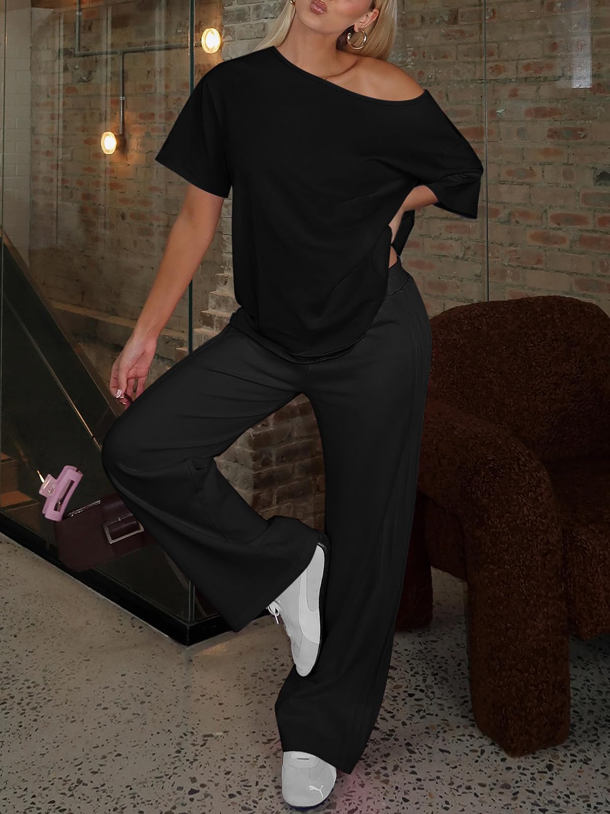 Off-Shoulder Oversized Tee – Breezy Summer Basic, Relaxed Silhouette