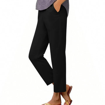 7/8 High Waisted Stretch Ankle Pants, Golf Work Trousers with Zippered Pockets Business Casual