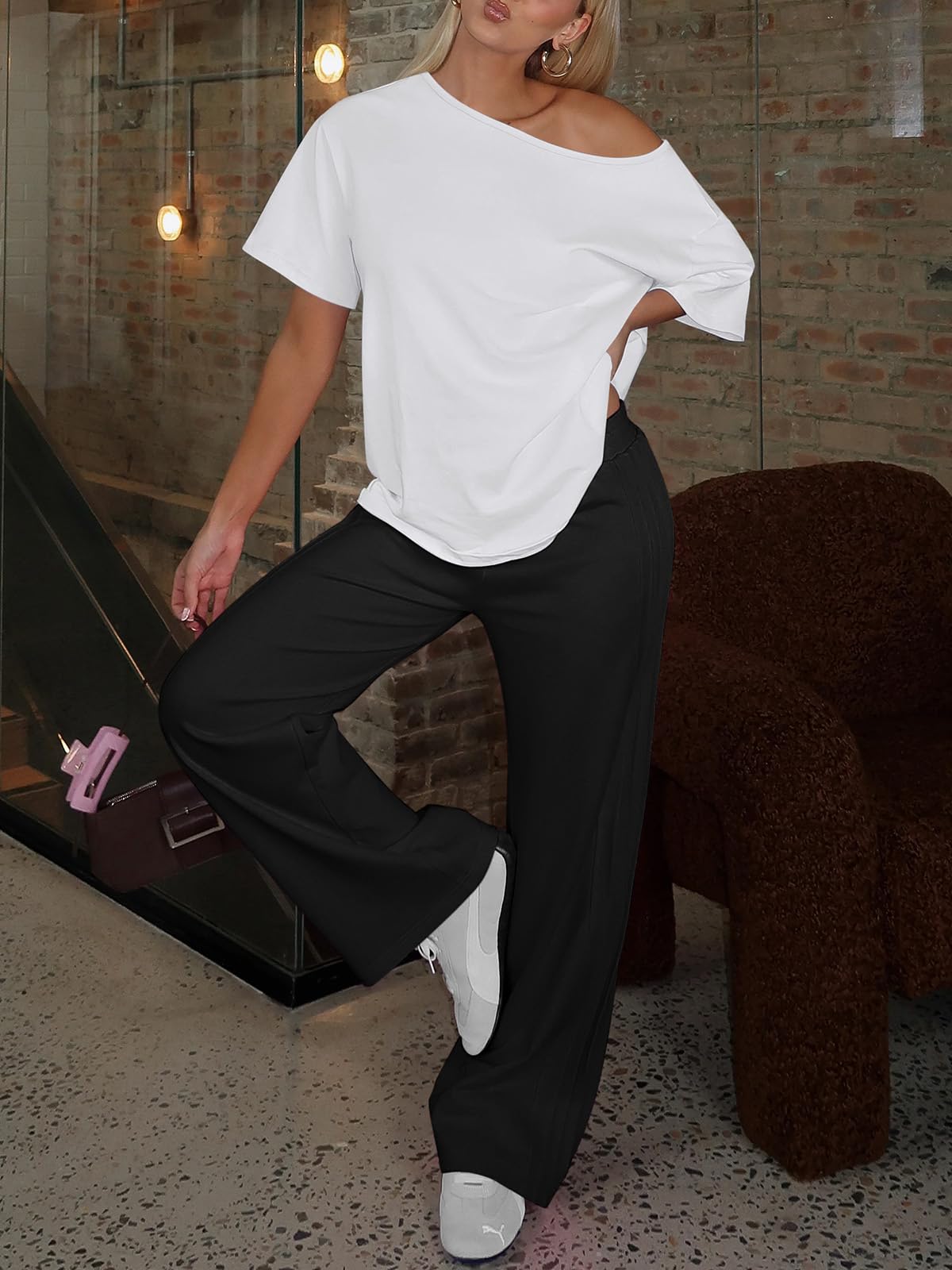 Off-Shoulder Oversized Tee – Breezy Summer Basic, Relaxed Silhouette